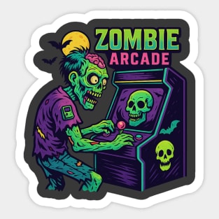 Zombie Arcade Retro Horror Sticker